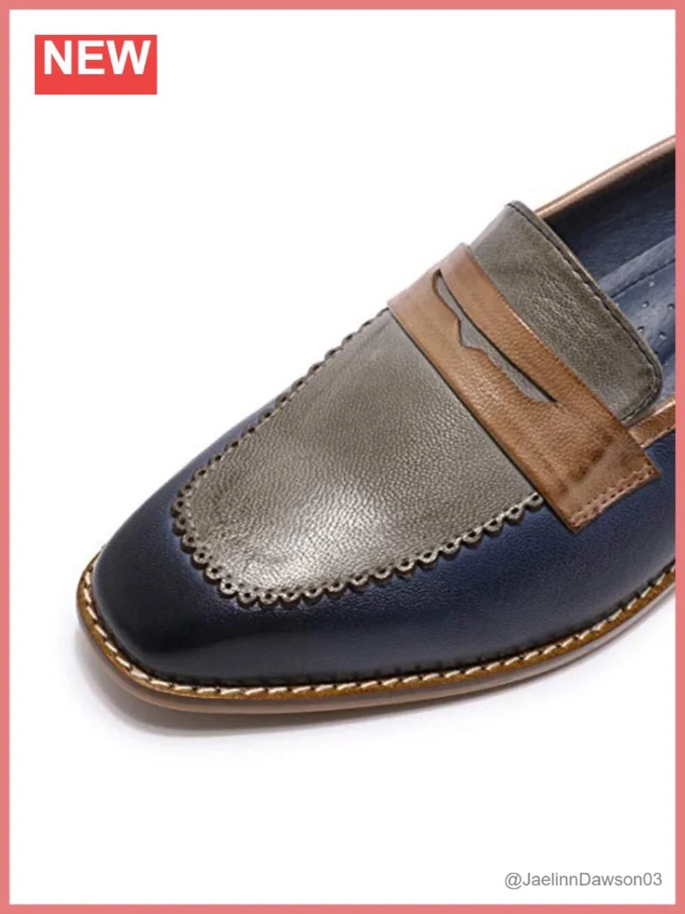 Leather Square Toe Penny Loafer Slip On Flat Office Shoe Cushioned